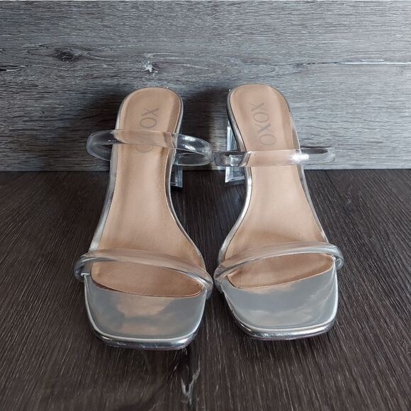 Women's XOXO Verena Dress Sandals Clear Slip On Heels Size 6 - Picture 2 of 11